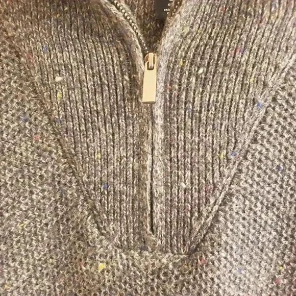 LANDS' END Women's Navy/Gray Cotton Blend Long-Sleeve Pullover - Picture 6 of 10